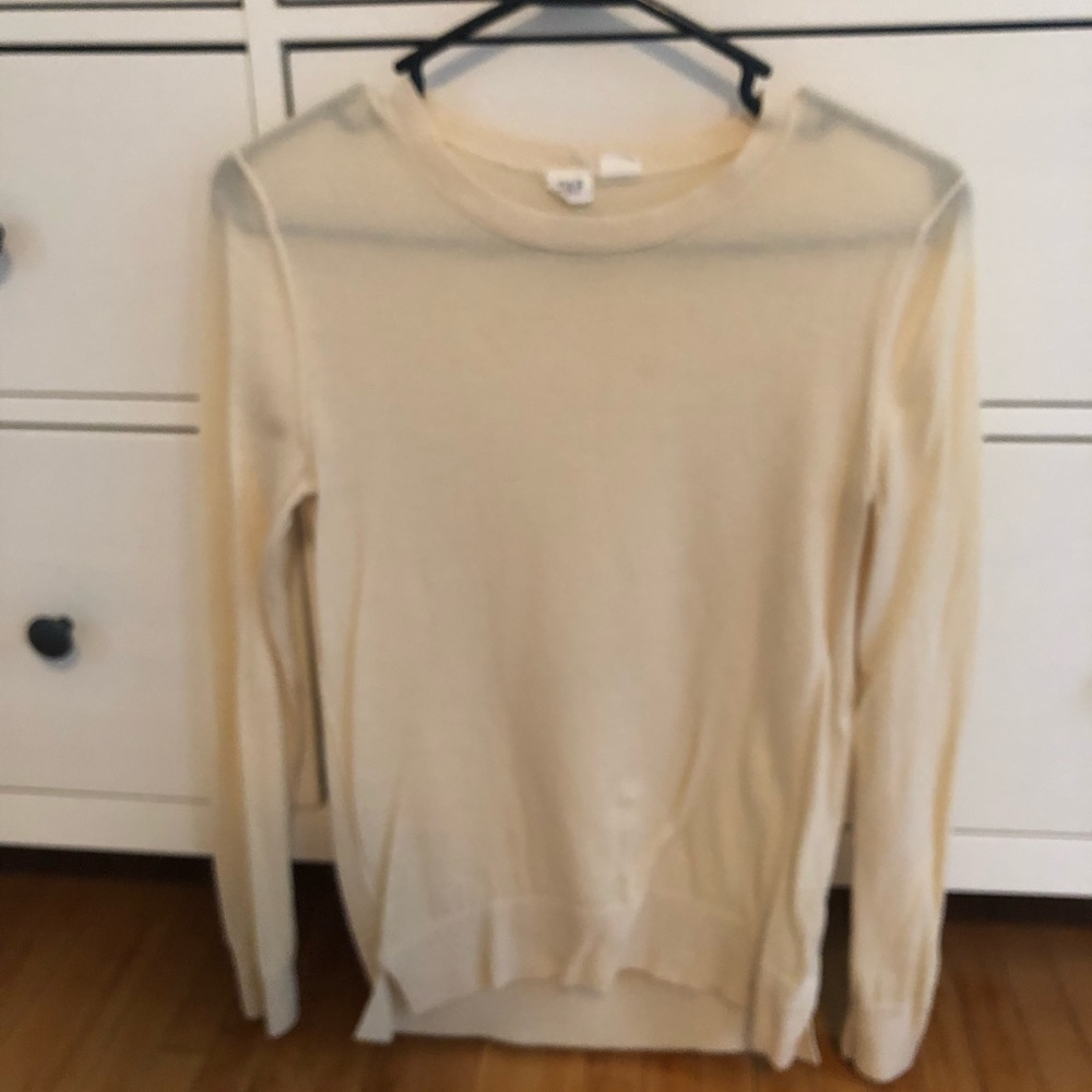 Light weight merino wool off white sweater